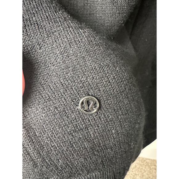 LULULEMON Black Transformation Open Front Wrap Cardigan Sweater Pockets M C8 - Picture 3 of 6